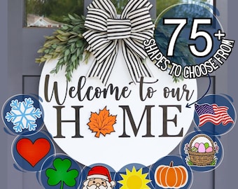 Interchangeable Door Hanger | Interchangeable Welcome Sign | Front Door Decor | Door Wreath | Home Decor | Seasonal Door Hanger