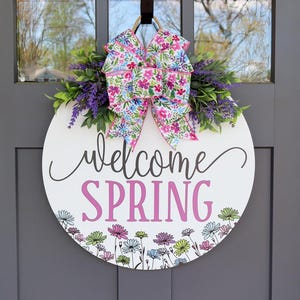 Spring Front Door Decor | Welcome Spring Wreath | Spring Wreath | Spring | Spring Front Door Wreath | Spring Door Hanger | Hello Spring Sign