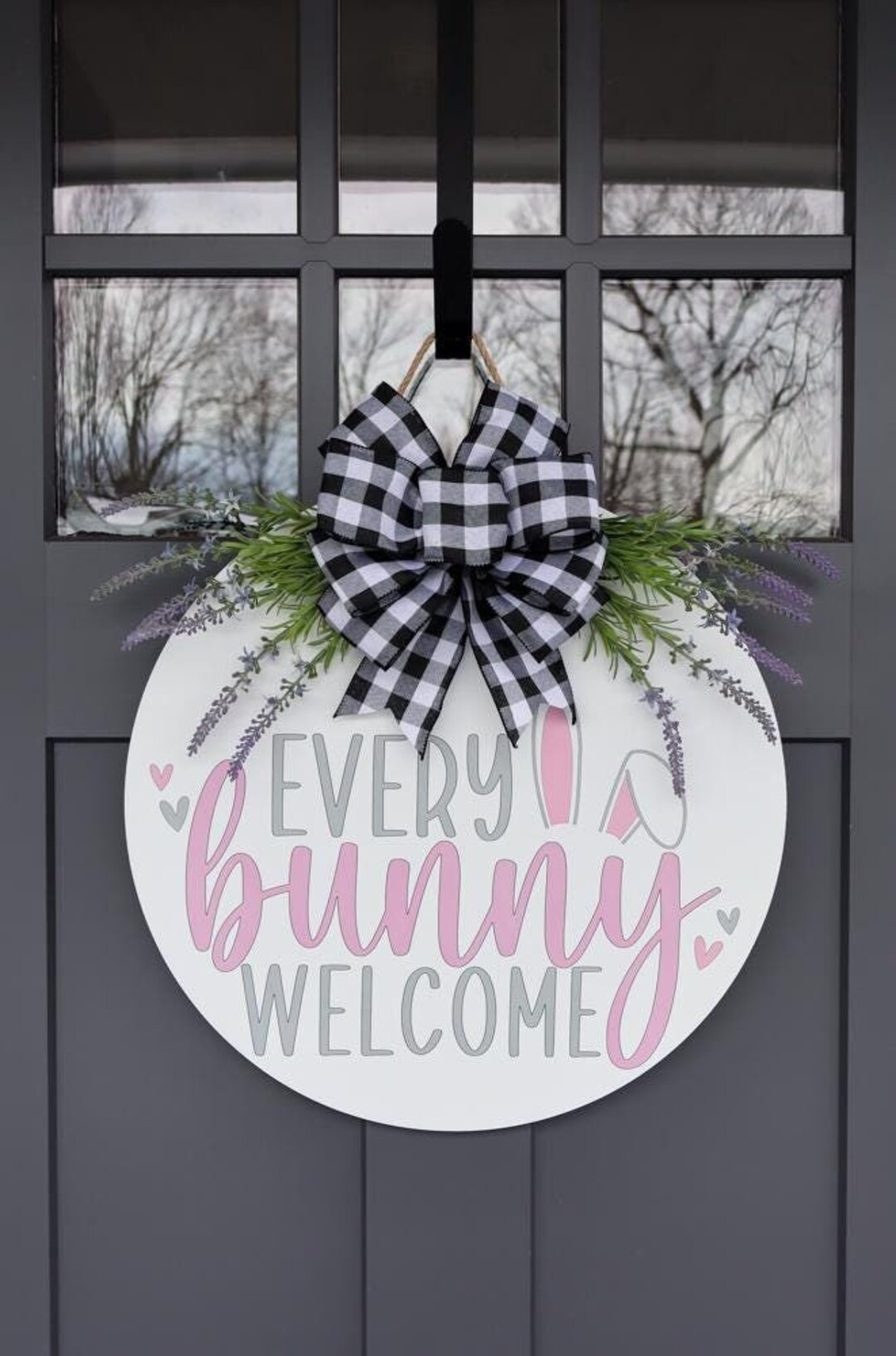 Easter Door Sign | Happy Easter Sign | Welcome Every Bunny Wreath ...