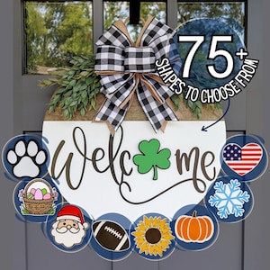 Interchangeable Door Hanger | Interchangeable Welcome Sign | Front Door Decor | Door Wreath | Home Decor | Seasonal Door Hanger