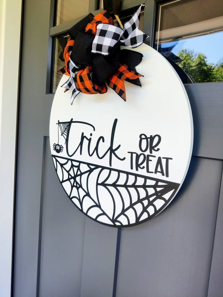 Halloween Front Door Decor | Trick or Treat Sign | Happy Halloween ...