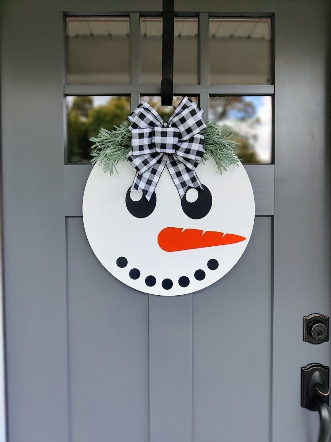 D4DREAM Winter-Türschild Schneemann – 29,2x29,2 Cm, PVC, Wetterfest, Mit Hanfseil, Für Haustür, Wand & Veranda