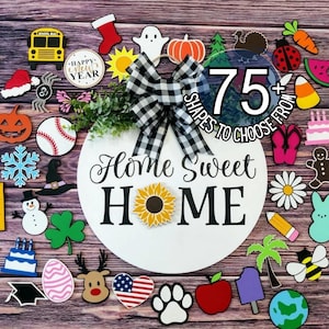 Interchangeable Door Hanger | Interchangeable Home Sweet Home Sign | Front Door Decor | Door Wreath | Home Decor | Seasonal Door Hanger