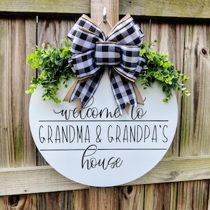 Front Door Decor | Grandma And Grandpa&#39;s House | Welcome to Grandma&#39;s House | Welcome Door Sign | Grandparents Gift | Door Hanger