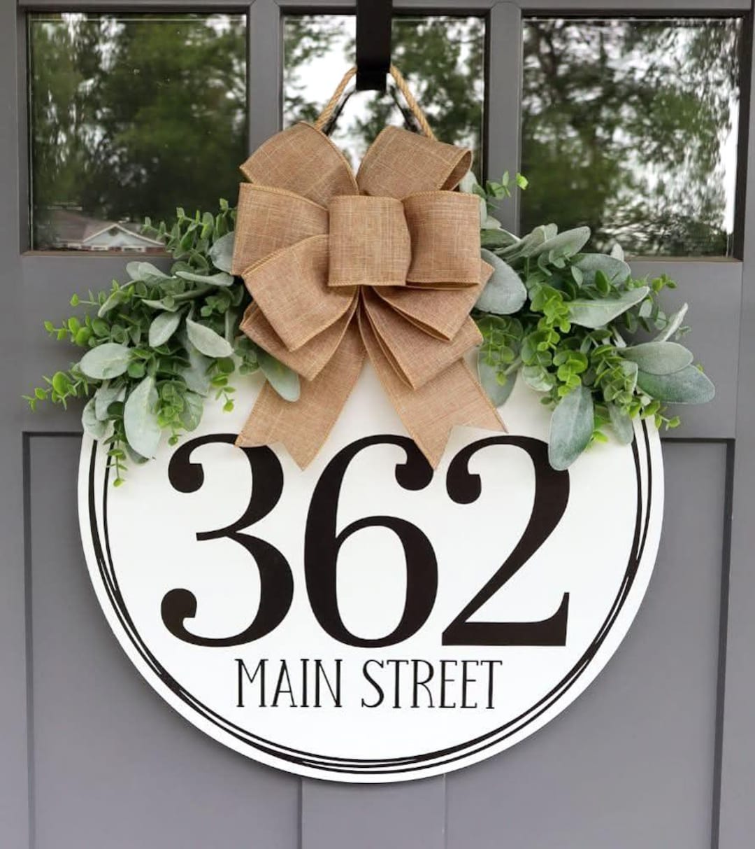 Address Sign | House Address Number Sign | Front Door Wreath | Custom ...