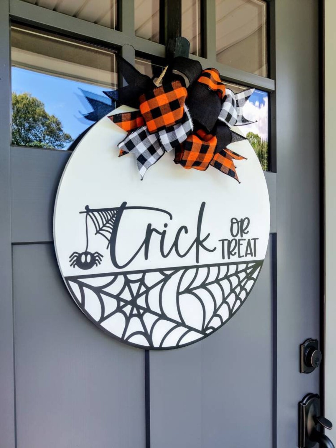 Halloween Front Door Decor | Trick or Treat Sign | Happy Halloween ...