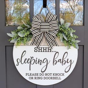 Baby-Türschild | Haustür Willkommensschild | Türschild &quot;&quot;Nicht klopfen&quot;&quot; | Neues Baby | Baby-Dusche-Geschenk | Wohndekor