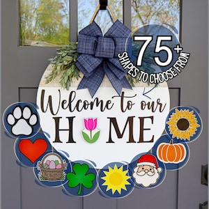 Interchangeable Door Hanger | Interchangeable Welcome Sign | Front Door Decor | Door Wreath | Home Decor | Seasonal Door Hanger