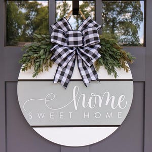 Front Door Decor | Front Door Wreath | Welcome Sign | Front Door Sign | Home Sweet Home Door Hanger | Year Round Door Hanger | Home Decor