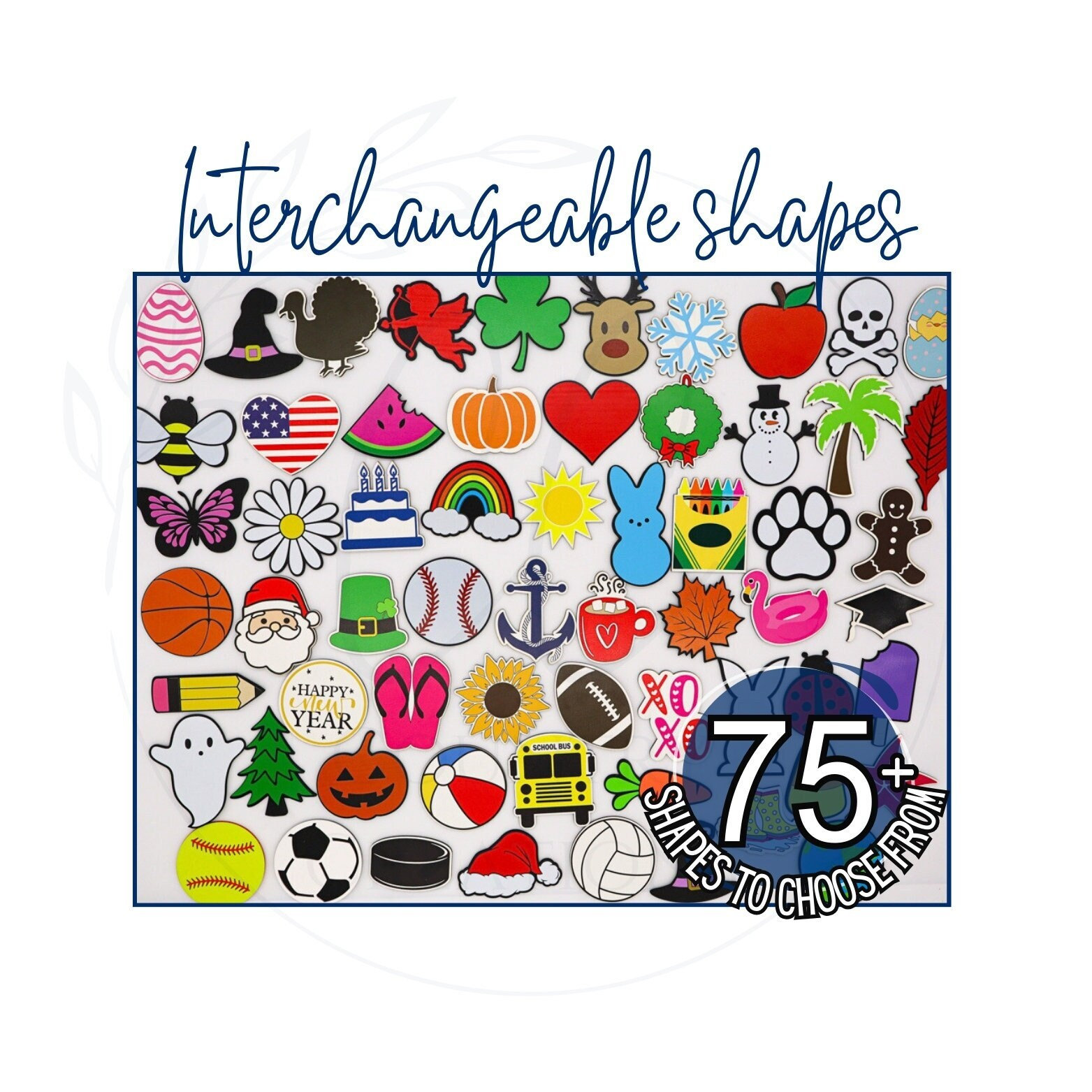 Interchangeable Shapes | Interchangeable Welcome Sign Pieces | Seasonal Door Hanger | Welcome Door Hanger | Door Sign | Laser Shape Pieces