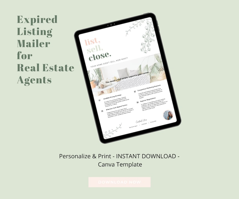 Real Estate Expired Listing Letter Instant Download Real Etsy