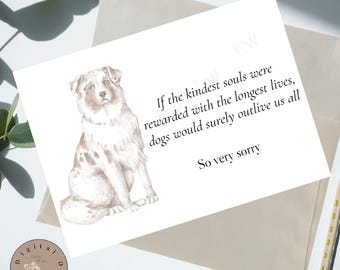 Pet Sympathy Card, Dog Loss Bereavement, Printable (PDF Download)