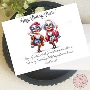 5x7 Geburtstagskarte zum ausdrucken, Karte für die Bestie, Karte für die Freundin, Karte für die Beste Freundin, Karte für die Freundin