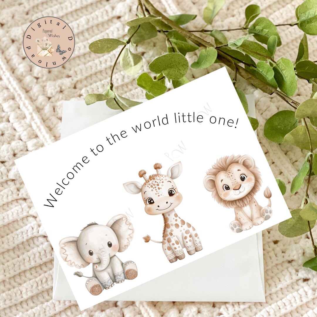 Printable Welcome Baby Card, New Baby Card, Newborn Card, Digital ...
