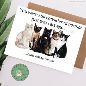 Druckbare 5 x 7 „Justaß“ Karte, Lustige Grußkarte für die „Crazy Cat Ladies“ in deiner Gruppe