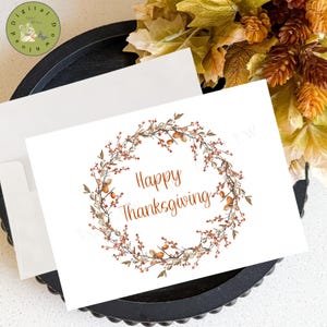 5x7 printable card, Happy Thanksgiving card, Fall inspired holiday card suitable for everyone, digital download