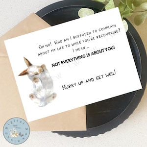 Funny Get Well Card, Exasperated Bunny, Digital Download