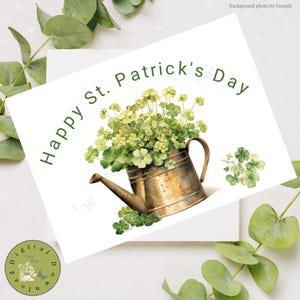 Watering Can Clover St. Patrick's Day Card (PDF/JPG Download)