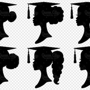 Graduation Girl Silhouette SVG + PNG Bundle | Class of 2025 | Personal & Commercial Use