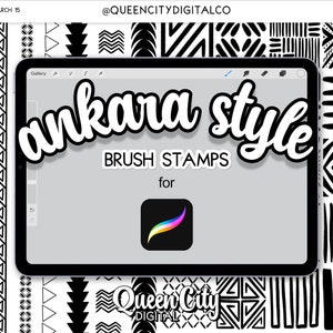 Ankara Fabric Brush Stamps: 32 Procreate Brushes (Digital Download)