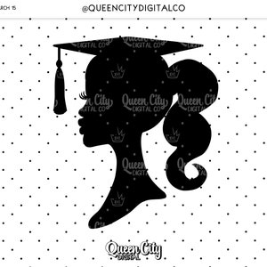 Silueta de chica graduada SVG + PNG / Clase de 2025 / Uso personal y comercial