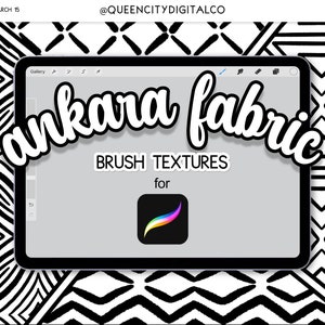 Ankara Fabric Print Brushes for Procreate, 26 Brush Set | Textured Brushes for Digital Art | COMMERCIAL USE
