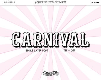 Carnival Font | A-Z | 0-9 | COMMERCIAL USE