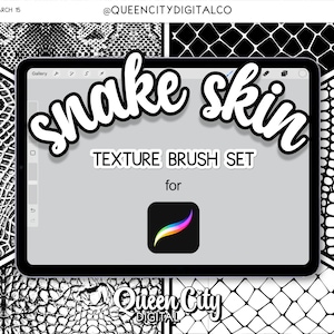 Snake Skin Brushes for Procreate, 5 Brush Set | Textured Fabric Brushes, Snake Grain Brushes | COMMERCIAL USE