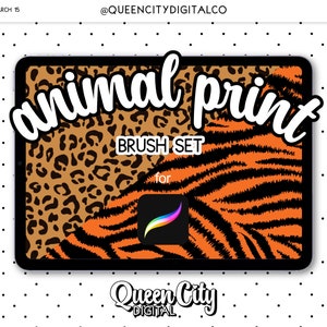 Animal Print Brushes for Procreate, 13 Brush Set | Textured Brushes for Digital Art | COMMERCIAL USE