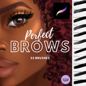Eyebrow Brushes for Procreate, Perfect Eyebrow Brush Stamps for Procreate Portraits, Eyebrow Stamps for digital portrait | COMMERCIAL USE
