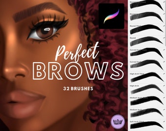 Eyebrow Brushes for Procreate, Perfect Eyebrow Brush Stamps for Procreate Portraits, Eyebrow Stamps for digital portrait | COMMERCIAL USE