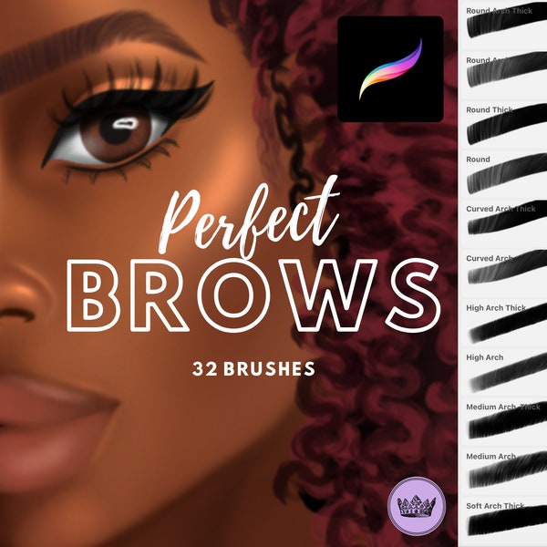 Eyebrow Brushes for Procreate, Perfect Eyebrow Brush Stamps for Procreate Portraits, Eyebrow Stamps for digital portrait | COMMERCIAL USE