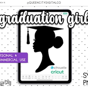 Graduation Girl Silhouette SVG + PNG | Class of 2025 | Personal & Commercial Use