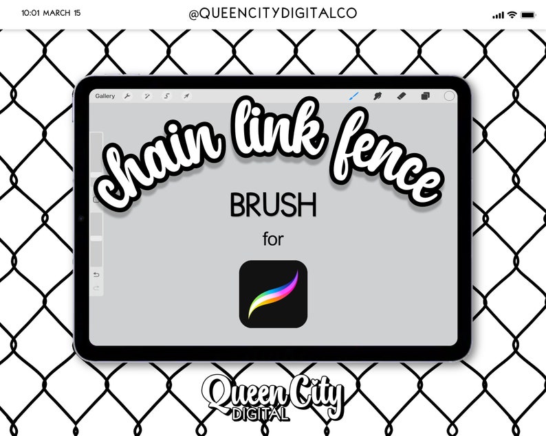 Chain Link Fence Brush for Procreate Background Brushes for Procreate