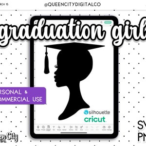 Graduation Girl Silhouette SVG + PNG | Class of 2025 | Personal & Commercial Use