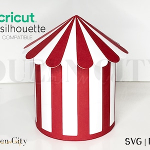 3D Carnival Circus Party Favor Box Template | Circus Cupcake Box Template | SVG & PNG Files | Commercial License for Physical Items Included