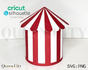 Circus Party Favor Box Template: SVG & PNG Files