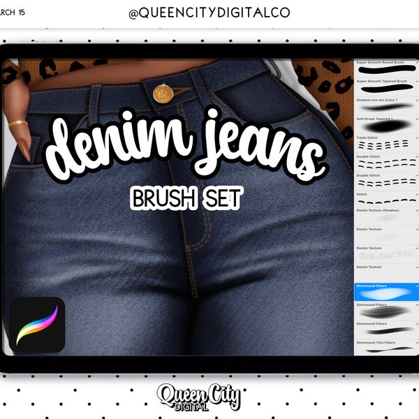 Just Denim Brush Set for Procreate, 16 Brushes | Procreate Brushes for Clothing