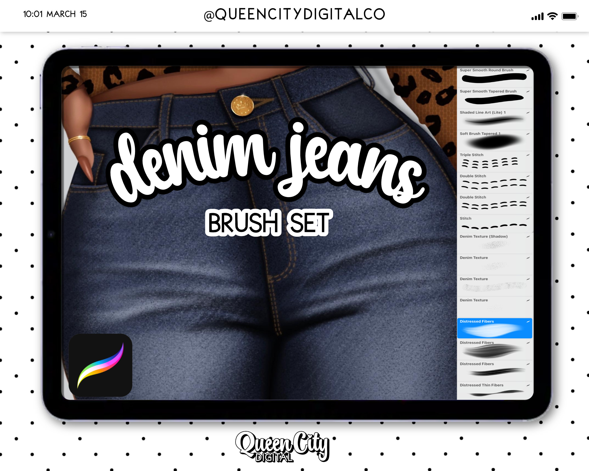 Just Denim Brush Set for Procreate, 16 Brushes Procreate Brushes for
