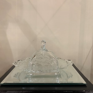 Heisey Orchid Square Butter DIsh