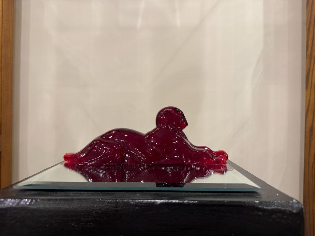 Heisey by Imperial Ruby Red Tiger Paperweight - Etsy