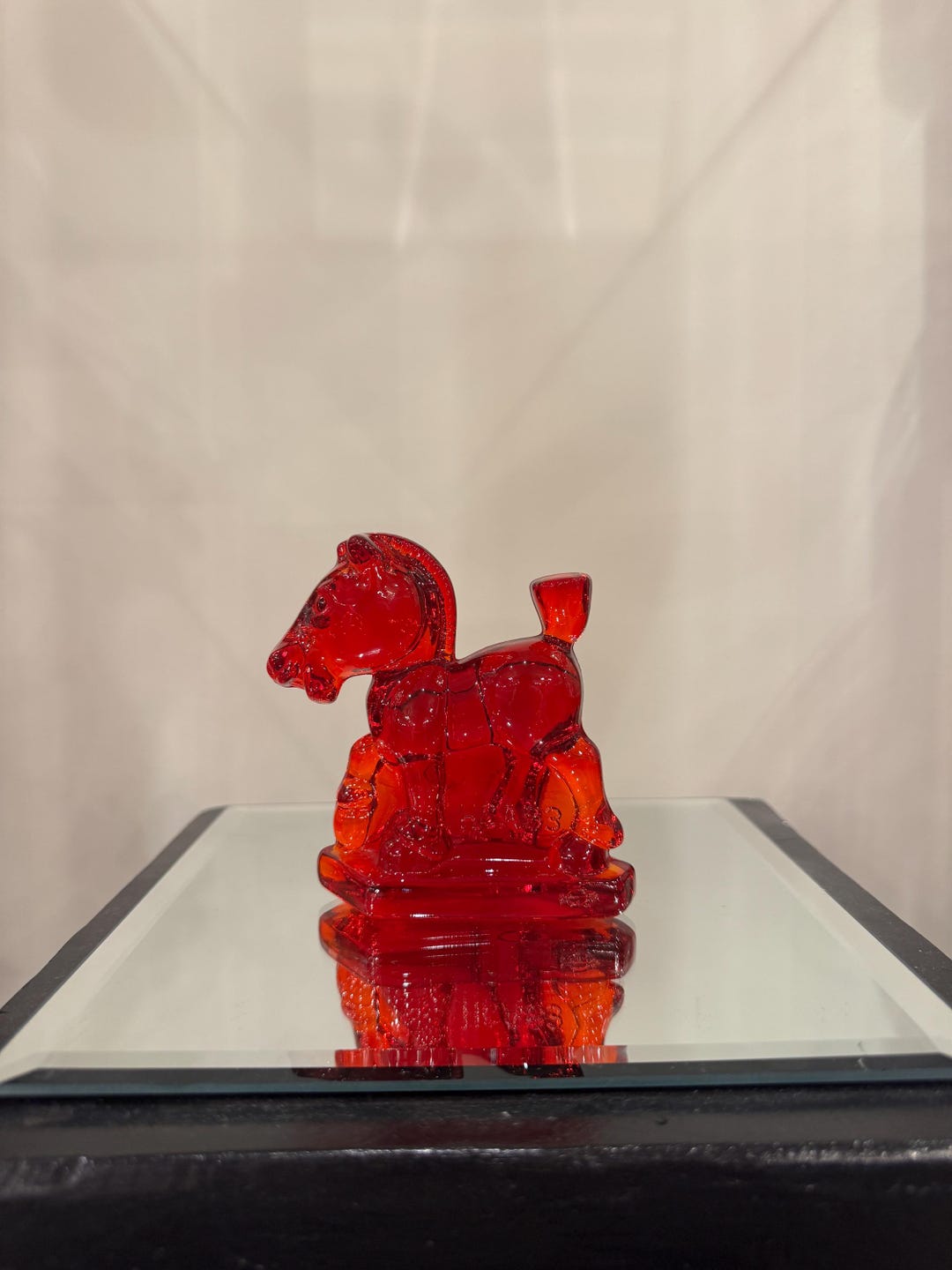 Heisey by Imperial Ruby Red Plug Oscar Horse, Misprinted Date - Etsy