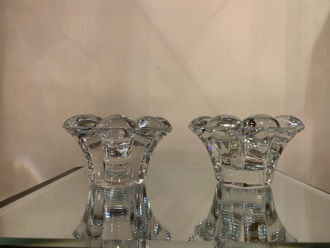 Heisey Crystolite Candle Holder Blocks Etsy