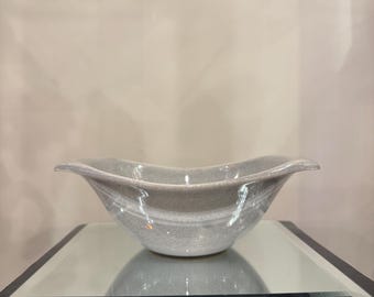 Russel Wright Steubenville Two Handled Lugged Granite Gray Serving Bowl