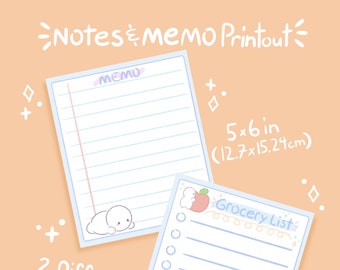 Adorable Notes & Memo Printables | Printable Stationery | Instant Download