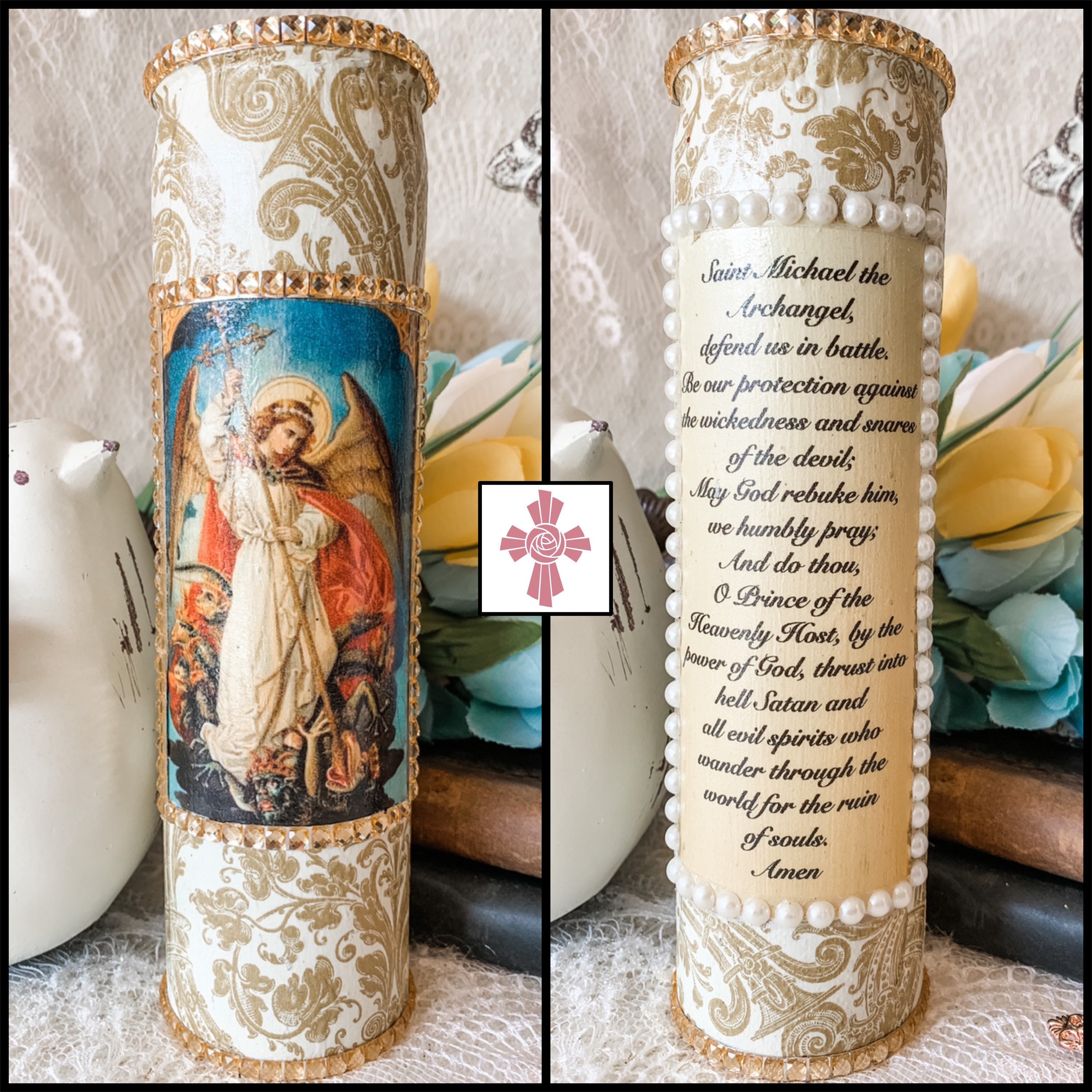 Saint Michael the Archangel Catholic Prayer Candle Jesus Etsy