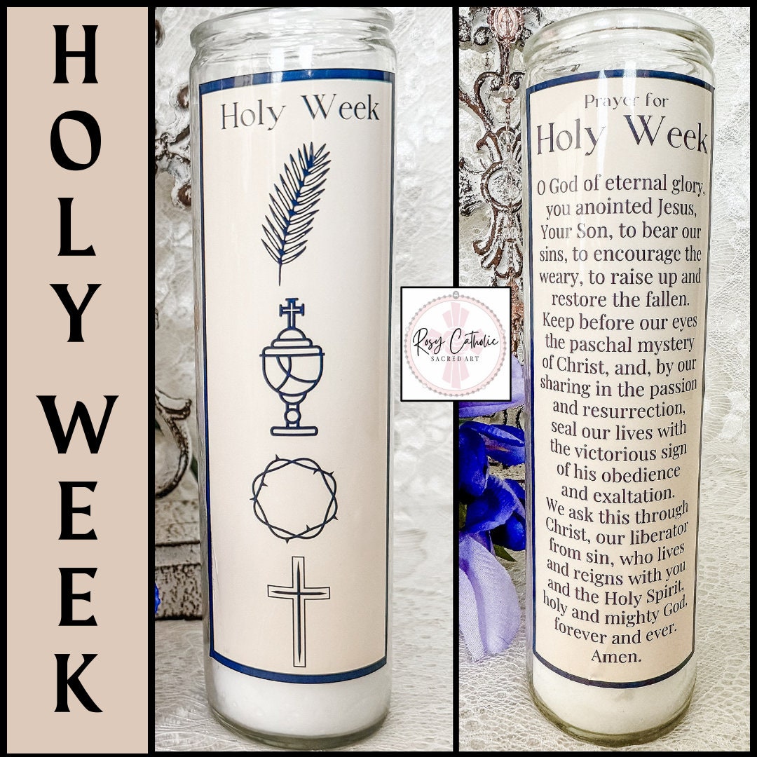 Holy Week, Holy Week Candle, Easter Prayer Candle, Easter Gifts for Adults, Catholic Prayer