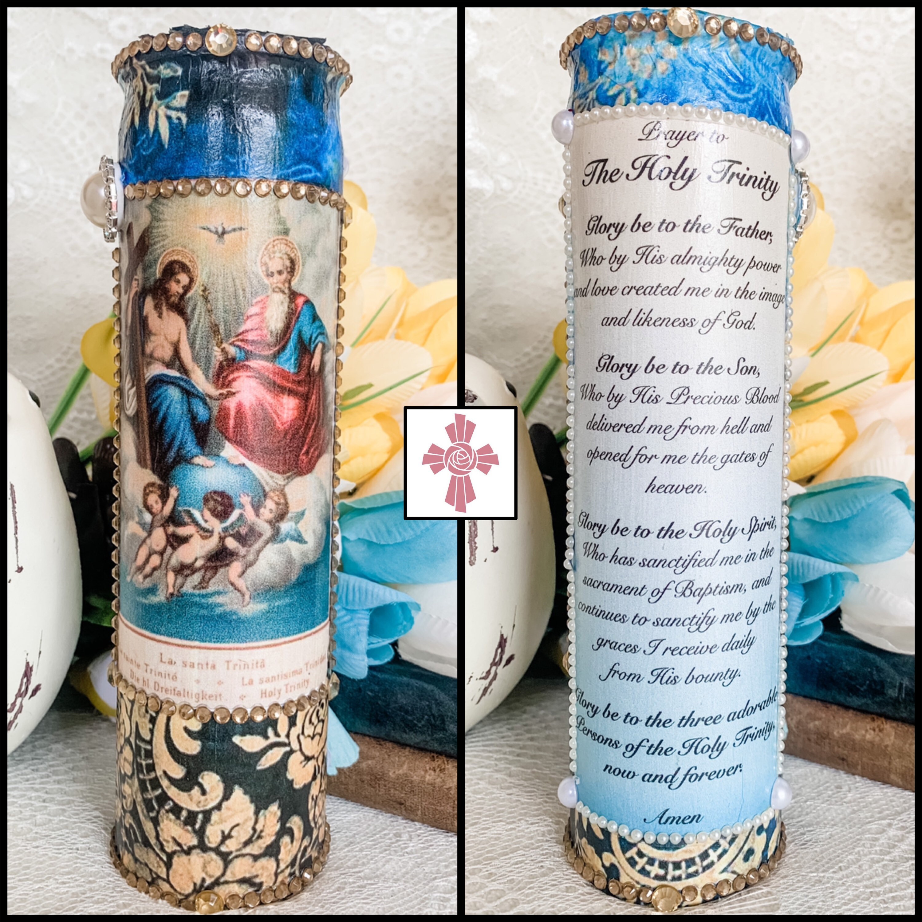 Holy Trinity Catholic Prayer Candle God Father Son Spirit Etsy