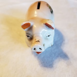 small vintage retro piggy bank ceramic