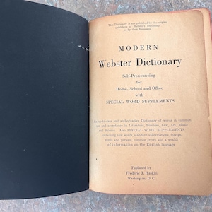 Modern Webster Dictionary and World Book. 1940. Black and gold with red page edges. image 3